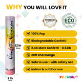 Confetti Cannon Poppers, YESHOW Bidegradable Multicolor Paper, 6 Pack