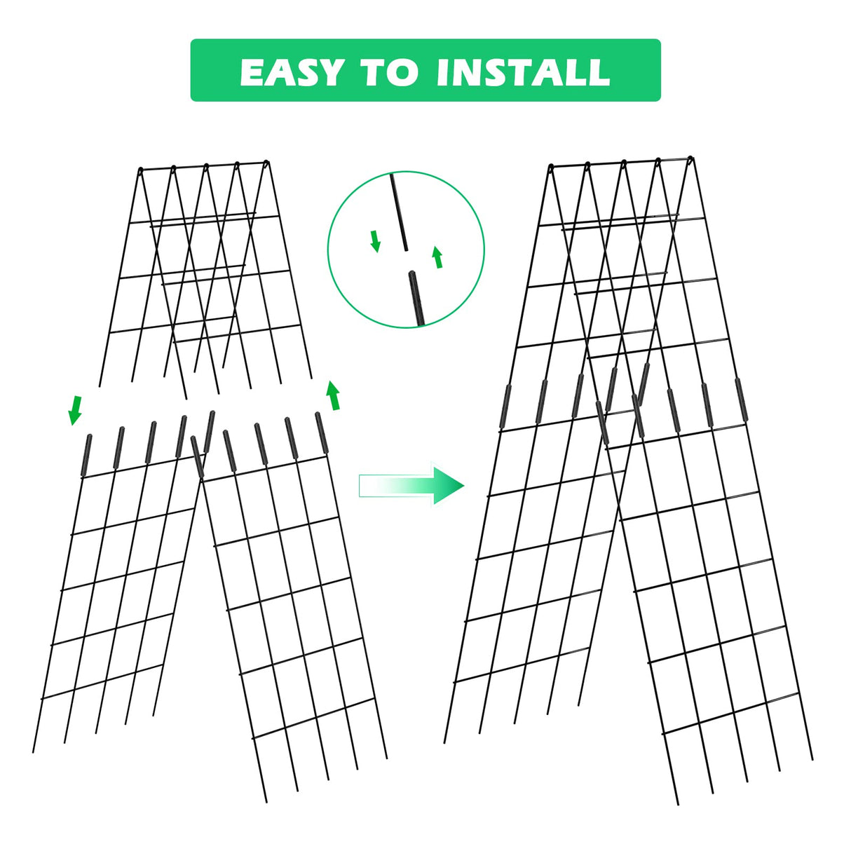 DoCred 59" H Cucumber Trellis, 2 Pack Foldable A Frame Garden Trellis