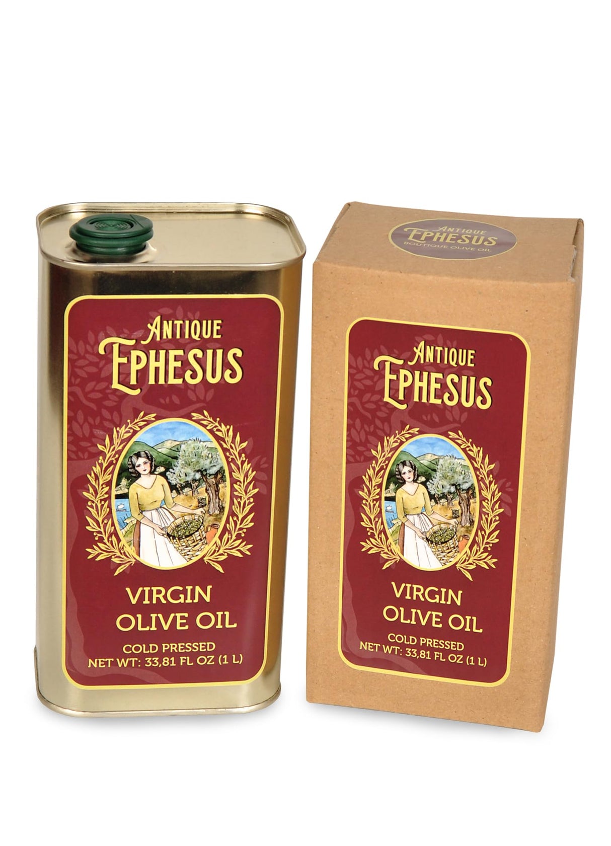 Cold Pressed Virgin Olive Oil 1 L - 33.81 Fluid Ounce, Antique Ephesus, Mediterranean Region of Ayvalik Turkey