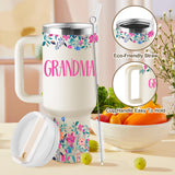 Grandma Gifts Birthday Gifts for Grandma Great Grandmother Gift Ideas Best Grandmother Gift from Granddaughter Grandson for Mothers Day Christmas 40oz Travel Cup Insulated Tumbler with Lid & Straw