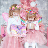 Princess Dress Up Fairy & Unicorn Costume for Girls 4-6, Toddler Dress with Tutu, Wings, Shoes, Jewelry, Headband Fairy Unicorn Toys for Girls Christmas Halloween Birthday Gift Toys