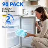 90PCS Reusable Ice Cubes for Drinks without Diluting, BPA-Free Refreezable Plastic Fake Ice Cubes for Whiskey, Cocktails, Wine, Coffee & Home Parties