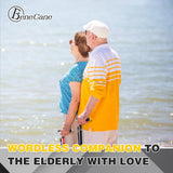 BeneCane Walking Cane for Women Folding Cane for Men with Two Led Lights Quad Cane with Stable Base Lightweight and Adjustable Walking Stick