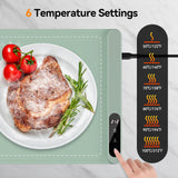Food Warming Mat for Parties Buffet, Upgrade Graphene Heating Film, Electric Warming Tray with 6 Temp Settings | 6H Timer, Portable Roll Up Food Warming Mat with Heat Insulation, Green, 24x14 inch