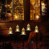 Outdoor Christmas Decorations, Solar Xmas Pathway Lights, Set of 10 Waterproof Landscape Christmas Lights, LED Lamp for Yard Lawn Patio Walkway Decor
