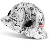 GREEN DEVIL Full Brim Hard Hat Vented Construction Safety Helmet OSHA Approved Cascos De Construccion Work Hardhat for Men&Women 6 Point Adjustable Ratchet Suspension Custom Pattern Design