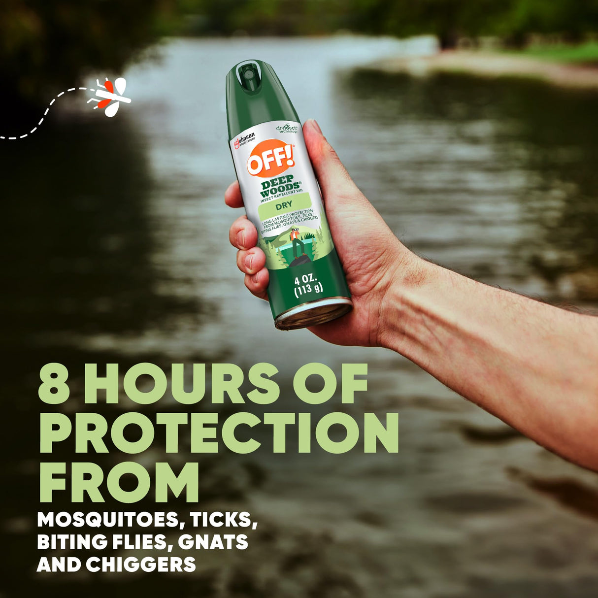 OFF! Deep Woods Insect Repellent Aerosol, Dry, Non-Greasy Formula, Bug Spray with Long Lasting Protection from Mosquitoes, 4 Oz, 4 Count