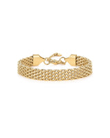 PAVOI 14K Yellow Gold Plated Chunky Chain Adjustable Bracelet for Women | Stainless Steel Lightweight Weave Link Chain Bracelet | 7 Inches + 1.5 Inch Extender