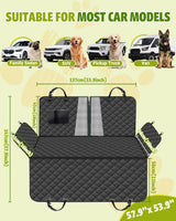 Dog Car Seat Cover, 600D Heavy Dute Car Seat Cover for Dogs Pets, 100% Waterproof Anti-Scratch Nonslip Dog Hammock for Cars, Seat Covers Protector with SeatBelt for Sedan SUV Truck Standard Black