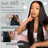 24Inch Wear and Go Glueless Wigs Human Hair Pre Plucked Pre Cut 180% Density 6x4 Ready to Wear Glueless Human Hair Wigs Straight for Black Women