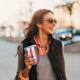 12oz/4 Pack Wine Tumbler Glasses with Lid Stemless Double Wall Vacuum Stainless Steel Travel Tumbler Keeping Cold & Hot for Wine,Coffee,Cocktails,Christmas Drinks-Family and Gifts(Multi color-bright)