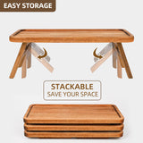 GEHE 3 Tier Serving Tray Acacia Wooden Tiered Tray Stand Foldable Dessert Table Display Set Decor Charcuterie Boards for Party, Birthday, Wedding, Christmas