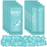 Treela 300 Pcs Bulk Large Body Wipes Individually Wrapped Big Bath Wipes for Adults Bathing No Rinse Shower Bulk Deodorant for Homeless Hygiene Personal Cleansing for Travel Gym(7.09" X 9.84",Blue)
