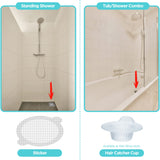 50 Pack Disposable Shower Drain Hair Catcher Mesh Stickers - Peel & Stick Drain Strainers to Prevent Clogs, Strong Waterproof Adhesive, Mess-Free Disposable Drain Covers for Shower & Bathtub