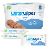 WaterWipes Plastic-Free Original Baby Wipes, 99.9% Water Based Wipes, Unscented & Hypoallergenic for Sensitive Skin, 1080 Count (18 packs)