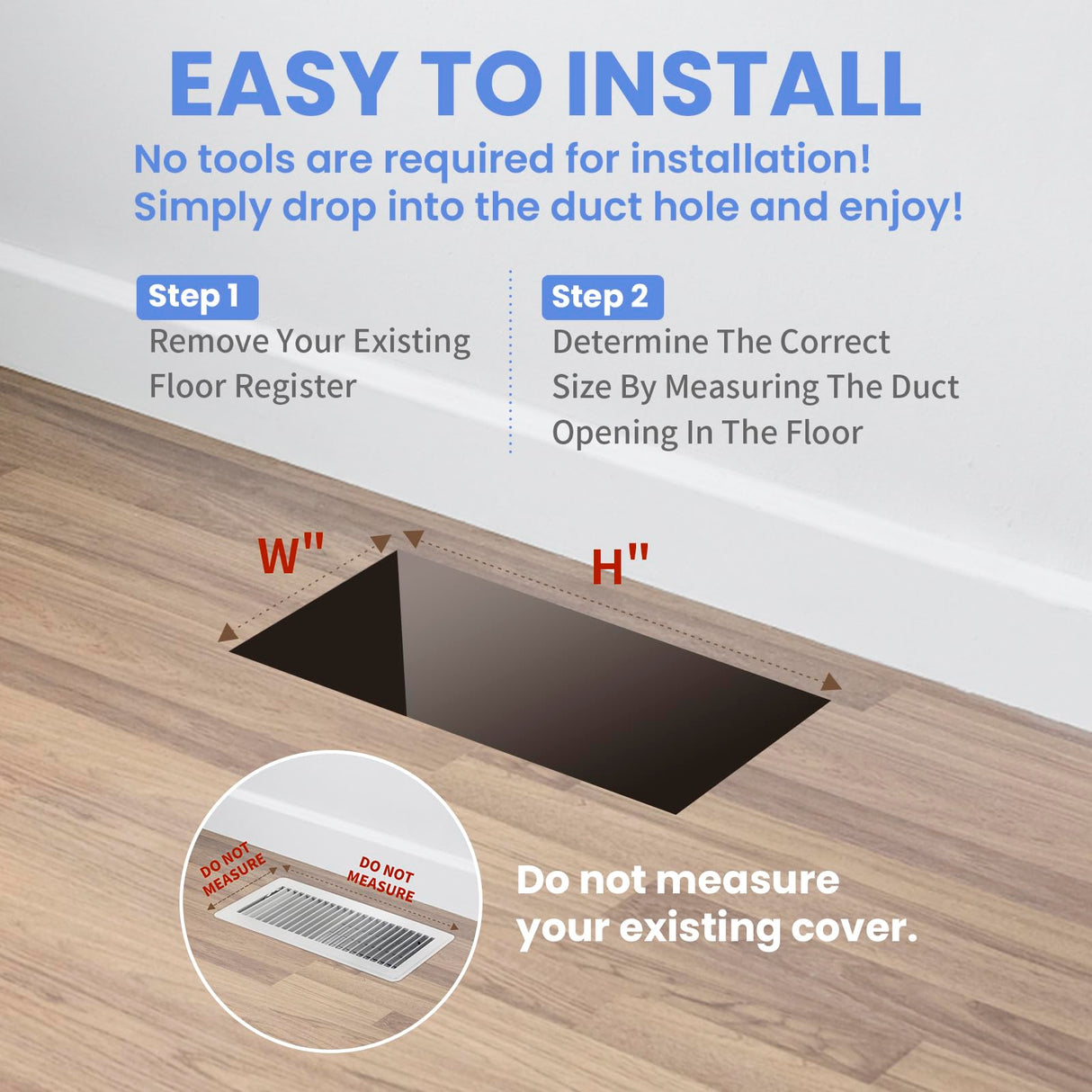 Howeall 4x14 Inches 2 Pack Heavy Duty Walkable Floor Register Easy Adjust Air Supply Lever Floor Vents - Seattle Design - Vent Cover for Home Floor - Matte Black