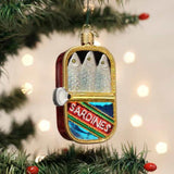 Old World Christmas Sardines Tin Glass Blown Ornament for Christmas Tree, Handcrafted Holiday Decoration, Food Collection