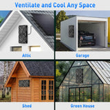 HASDSAGY Solar Powered Fan, 15W Solar Chicken Coop Fan,Waterproof Ventilation Exhaust Fan for Outdoor Shed Chicken Coops Greenhouse Doghouses Pet House for Intake or Exhaust Air Cooling