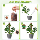 EOX Plastic Moss Pole for Monstera and Climbing Plants, 24-Inch, 4-Pack