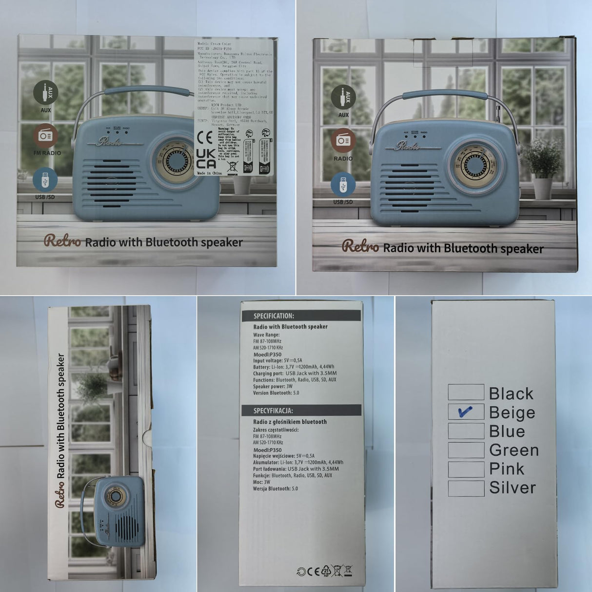 Small Radios Portable AM FM, Vintage Transistor Radio with Bluetooth, Battery Operated and Plug in Wall Retro Radio for Home/Outdoor, Large Dial Easy to Use, Christmas Seniors Gifts