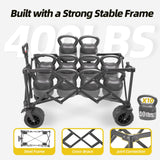 EchoSmile Wagons Carts Foldable Heavy Duty with 400Lbs Wt, 200L Cap, Black