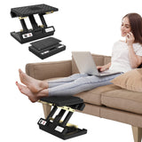 Vhelyom Foot Rest for Under Desk at Work, Height Adjustable Footrest with Massage Roller and Soft Pad, Foldable Ergonomic Foot Rest for Car, Underdesk, Home, Train(Black)