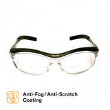 3M Safety Glasses with Readers, Nuvo Readers, +2.0 Diopter, Pack of 1, ANSI Z87, Clear Lens, Gray Frame, Soft Nose Bridge, Side Shields