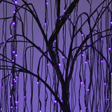 LIGHTSHARE 7 Feet Halloween Willow Tree with Spiders, 256 LED Lights for Home, Festival,Nativity, Party, and Christmas Decoration,Indoor Outdoor Use, Purple