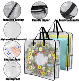 5 Pack Wreath Storage Bag, Summer, Christmas Decoration Garland Container, 30 Inch Clear Door Wreath Organizers, Moving Boxes, Packing Supplies for College