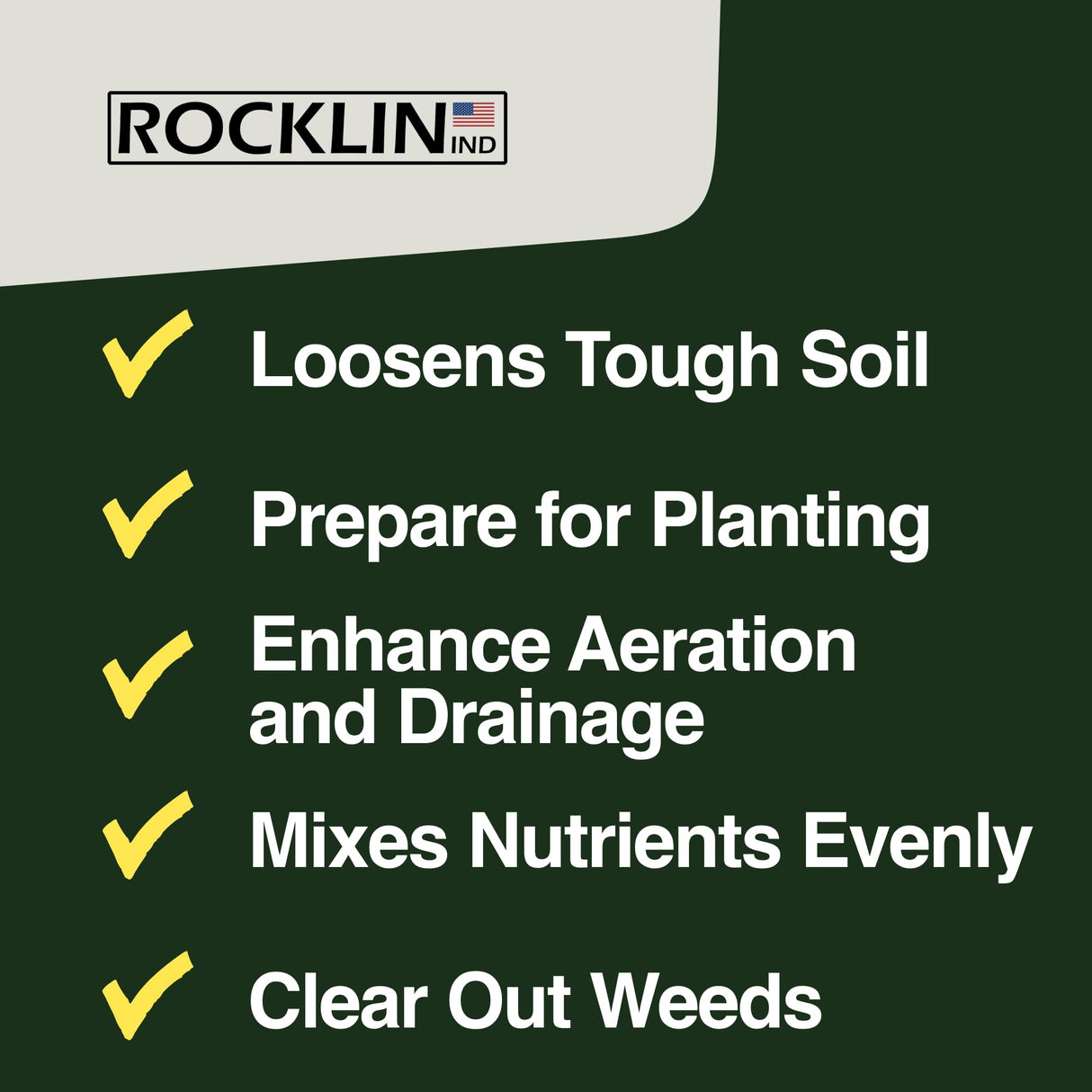 Rocklin Hook Cultivator Stainless Steel Blade Heavy-Duty Garden Hand Tool for Weeding, Digging & Soil Loosening