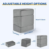 Foot Rest for Under Desk at Work, Adjustable Footrest for Office Chair & Gaming Chair,Ergonomic Footrest Pillow Desk Foot Stool with Washable Cover for Home, Airplane, Travel (Gray)