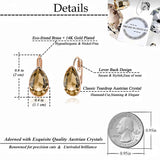 EVEVIC Austrian Crystal Teardrop Leverback Drop Earrings for Women