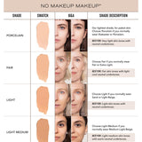 Foundation by No Makeup Makeup | Conceal & Correct with Long-Lasting, Buildable Formula & Lightweight Soft Finish | Cruelty-Free, Vegan, Fragrance-Free | Porcelain