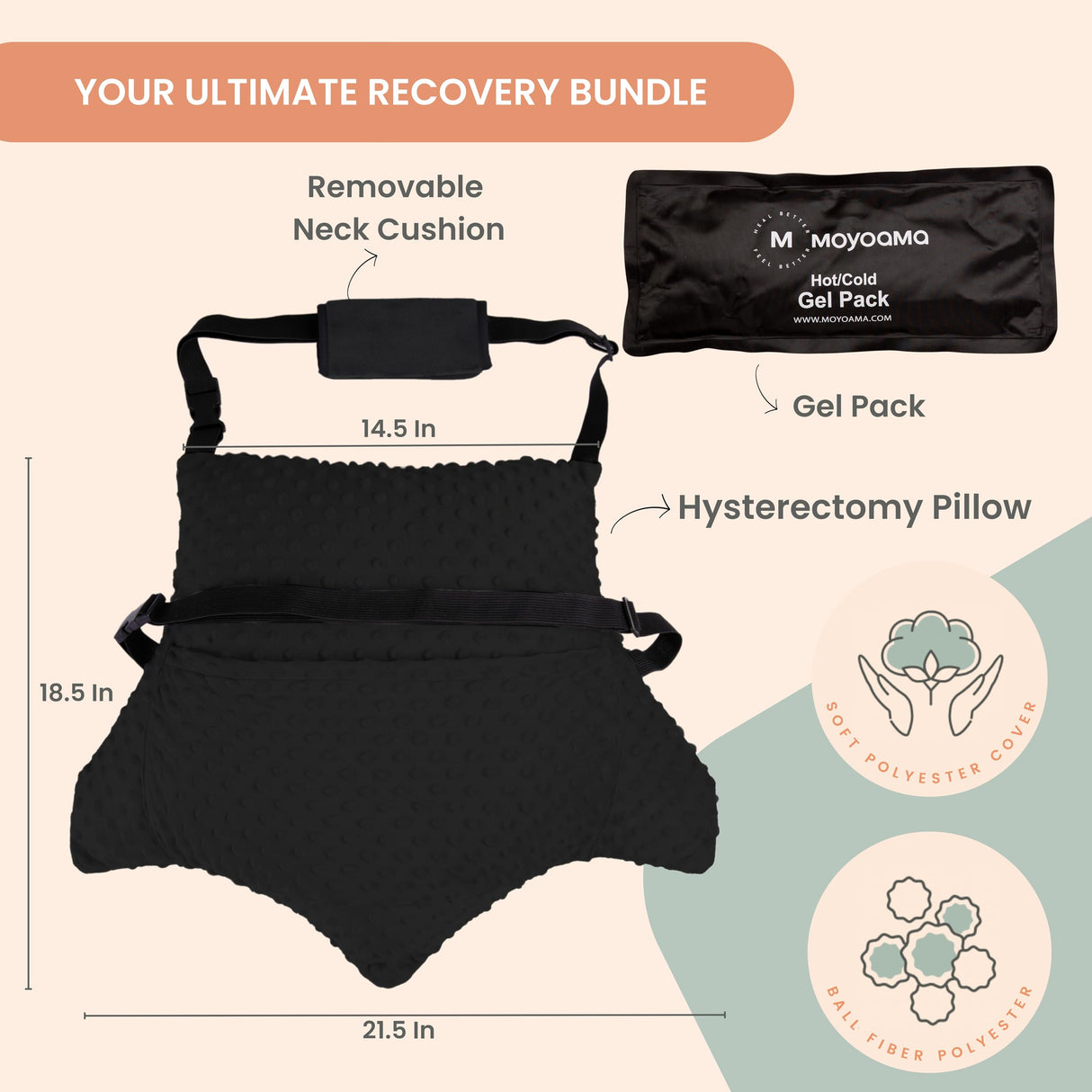 MOYOAMA Hysterectomy Pillow for Abdominal Surgery Hysterectomy Recovery Must Haves - Hysterectomy Recovery Gifts, Hysterectomy Recovery Products, Hysterectomy Gifts, Tummy Pillow After Hysterectomy