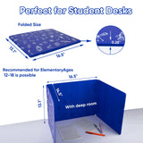 25-Pack Desk Dividers for Students, 3-Fold Privacy Screens, Durable Waterproof Plastic Study Boards, Easy Clean Classroom Shields for Schools,Teacher Supplies & Student Desk Organizers, Blue