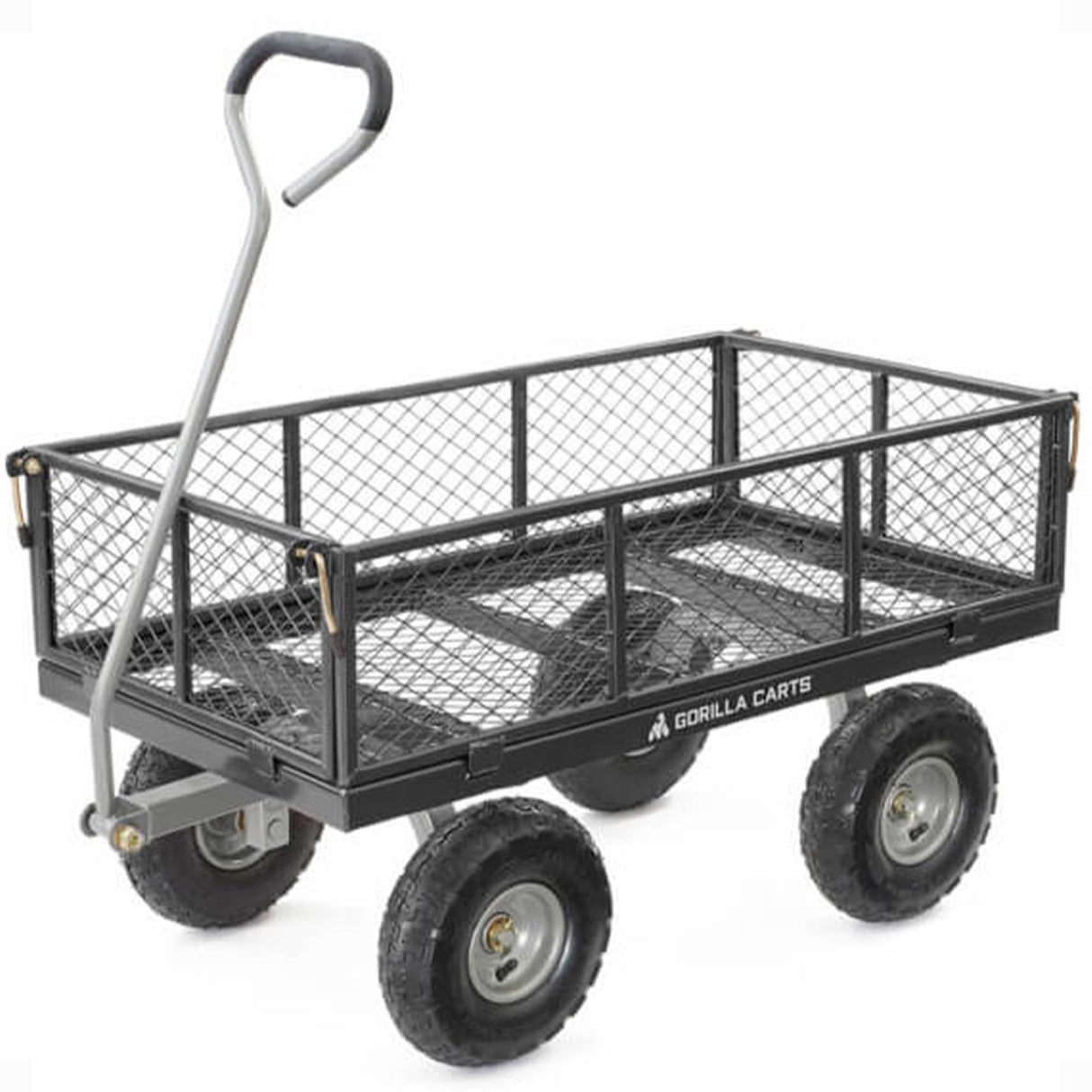 Gorilla Carts Steel Utility Cart, 800 lb Capacity, 4 Cu Ft., Black