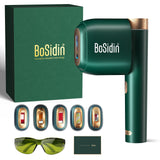 Laser Hair Removal, BoSidin IPL Hair Removal with Painless Ice-Cooling, 2-in-1 Face SR Rejuvenation, 6+1 Modes, 6 Levels Hair Removal for Women Permanent, Laser Hair Removal Kit with Shaver, Goggles