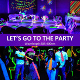2 Pack 100W UV Black Light, IP65 Waterproof, Glow Party Light, Stage Lighting, Halloween, Body Paint, Fluorescent Poster, Neon Glow