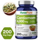 NusaPure Cardamom 4:1 Extract, 1000 mg Equivalent to 4,000mg 200 Vegetarian Capsules (Non-GMO, Vegan)
