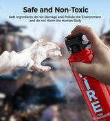 AmzBoom 2-Pack Fire Extinguisher for Home, Kitchen, Car, and Grill with Mounting Bracket– Extinguishing Spray, Compact A, B, C, K – Eco-Friendly, Prevents Reignition.