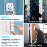 Door Chime,SanJie Wireless Door Sensor Chime When Door Opens,Door Entry Alarm Chime for Business/Home/Kids,500 FT Range,26 Chimes 5 Adjustable Volume, 2 Sensors + 1 Receivers