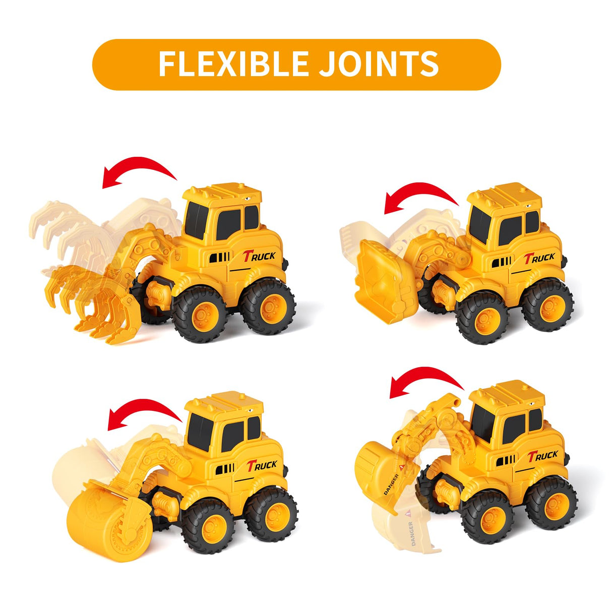 Olbyefly Construction Toys for 2 3 4 5 6 + Year Old Boys Kids Toddlers Girls, Sandbox Excavator Toy Trucks Construction Truck Toys Vehicles Bulldozer Road Roller Toy Christmas Birthday Gifts for Boys