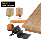 Ravinte 60 Packs (30 Pairs) 3/8" Inset Matte Black Cabinet Hinge, Self Closing Hinges for Kitchen/Bathroom/Furniture Cabinets & Doors. Decorative Hardware with Door Bumper.