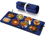Kourice Extra Large Warming Mat for Food, 36"x15.75" Food Warmer Chafing Dishes for Buffet, Food Warming Mat, Food Warmers for Parties Buffet, 4 Level Temp 1/3/5Hour Timer 420W (Blue)