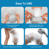 Divvsck Waterproof Knee Cast Cover for Shower,Watertight Cast Bag Covers- Shower Protector for Knee Replacement Surgery, Wound, Burns Reusable (Size:L)