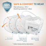 N95 Mask NIOSH Approved 100-Pack, Particulate Respirator N95 Face Masks Universal Fit - Individually Wrapped