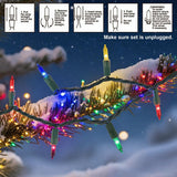 Watereem 3 Pack Multicolor Christmas String Lights, 100 Count Each, Incandescent Mini Christmas Lights, Connectable Xmas Tree Light for Indoor Outdoor Garland Birthday Holiday Wedding Festival Party