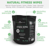 Wipex Gym Wipes for Equipment Cleaning - 700 Large 8"x12" Natural Fitness Wipes Refills for Dispensers - Made with Lemongrass, Eucalyptus Oil & Vinegar, Bulk Surface Multipurpose (1 Pack)