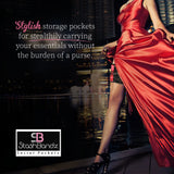 UnderYours Thigh Bag Garter Purse, French Lace Wallet and Flask Holder, Stays Put Silicone Grip, 2 Ample Secured Pockets, Holds Any Size Phone, Money, Passport, & More