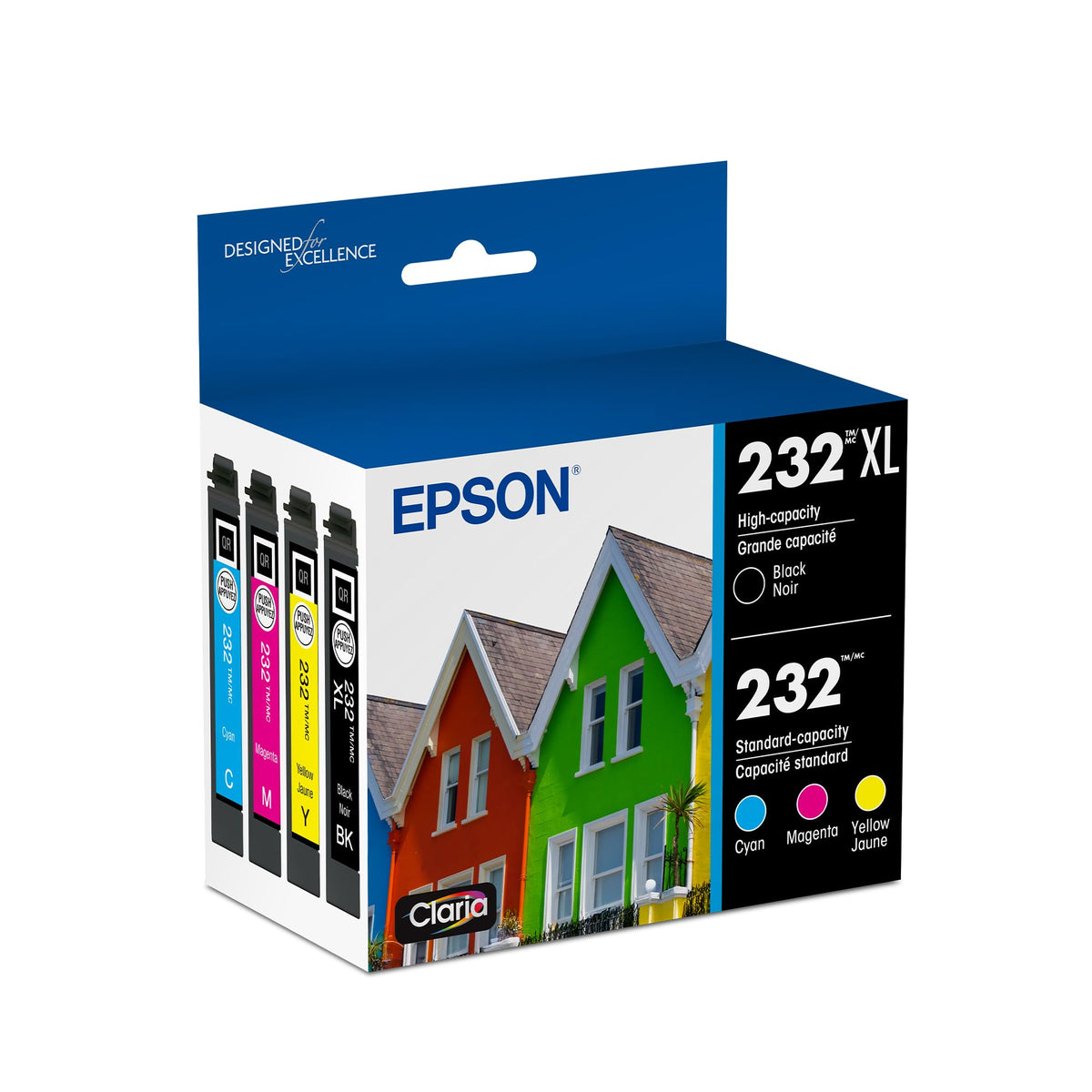 Epson 232 Genuine Ink Cartridge XL Black and Standard Color Combo Pack